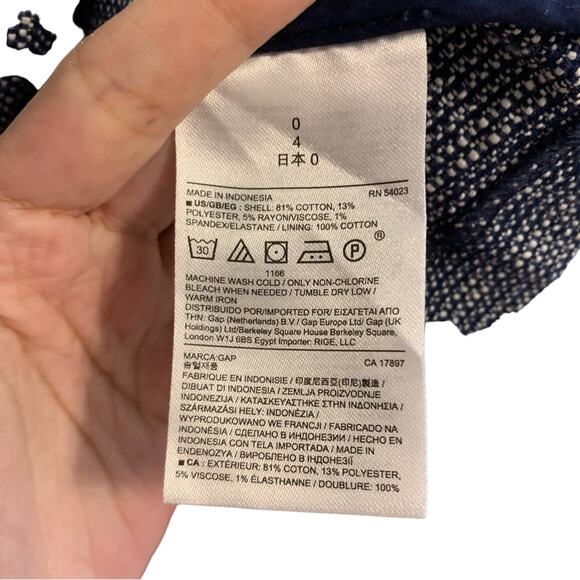 GAP Blue Tweed Sleeveless Fit and Flair Mini Dress - Picture 6 of 7